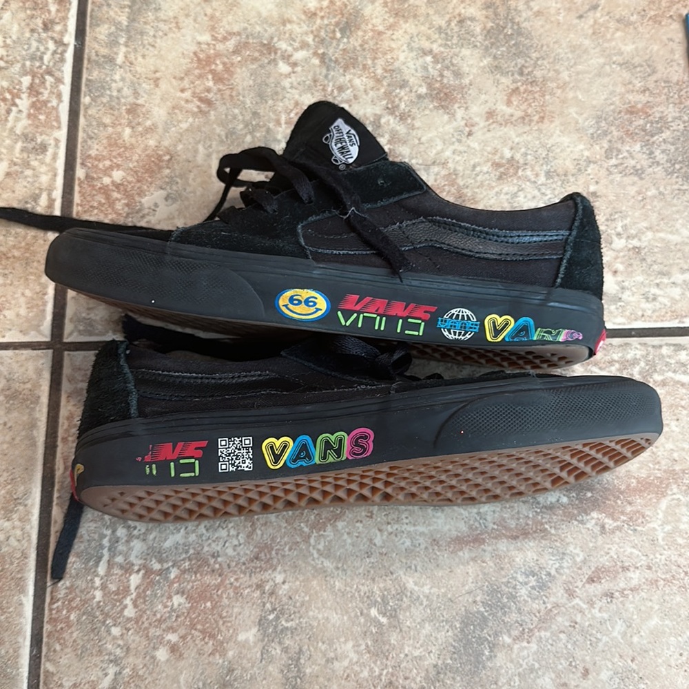 Vans SK8-Low Emoji Logo Sneakers Black Women 6 Men 4.5 Rare